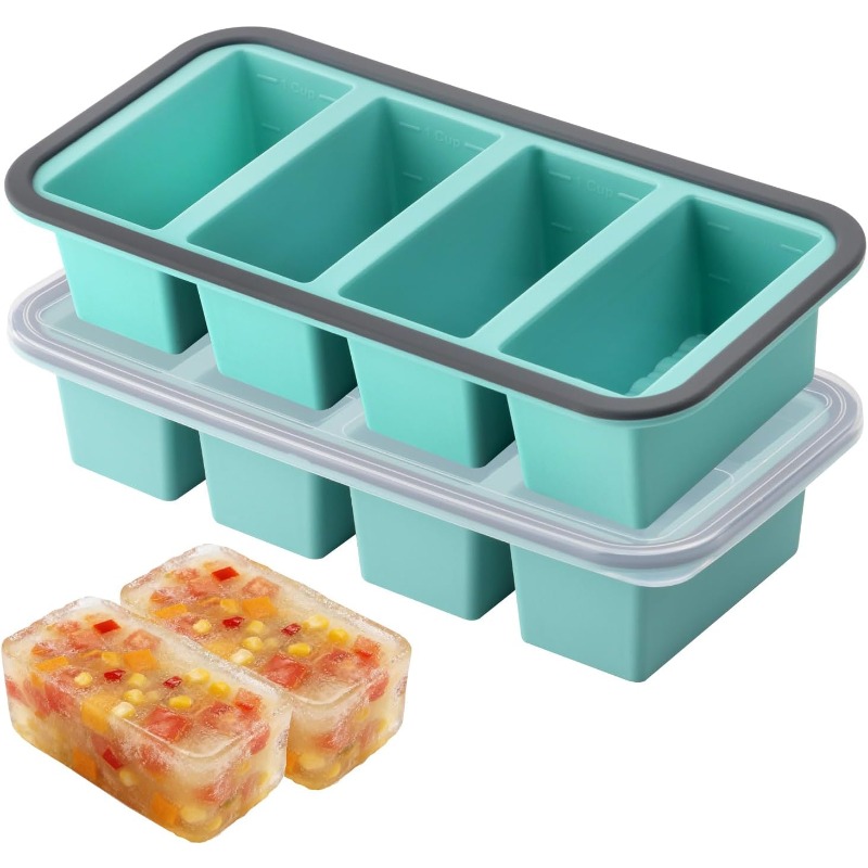 Meal Prep Template - Forma de silicone para congelar, com