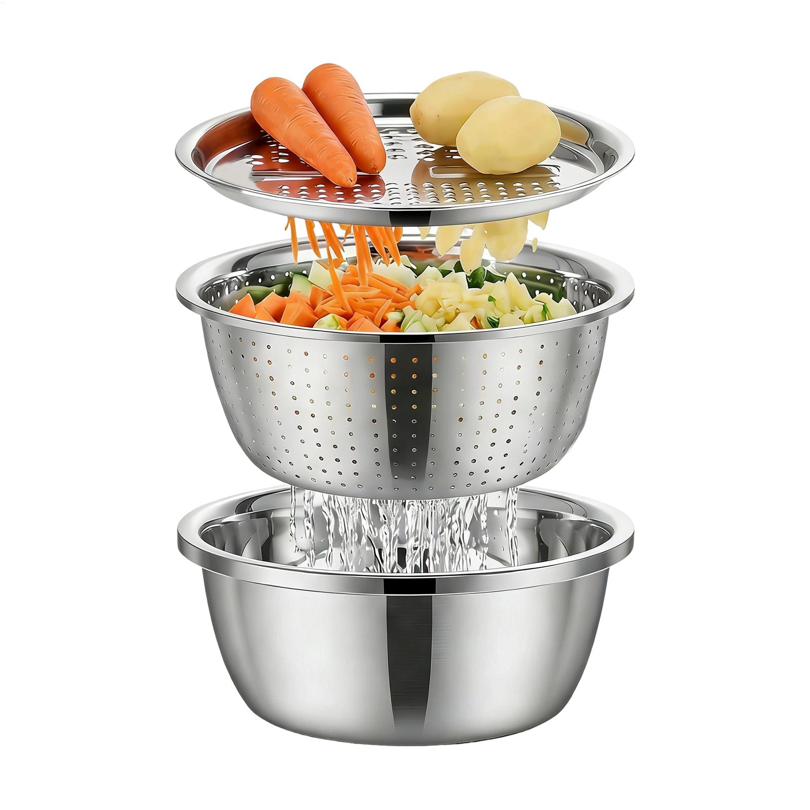 Meal Prep With Rice - Cesto Escorredor de Aço Inoxidável 26cm