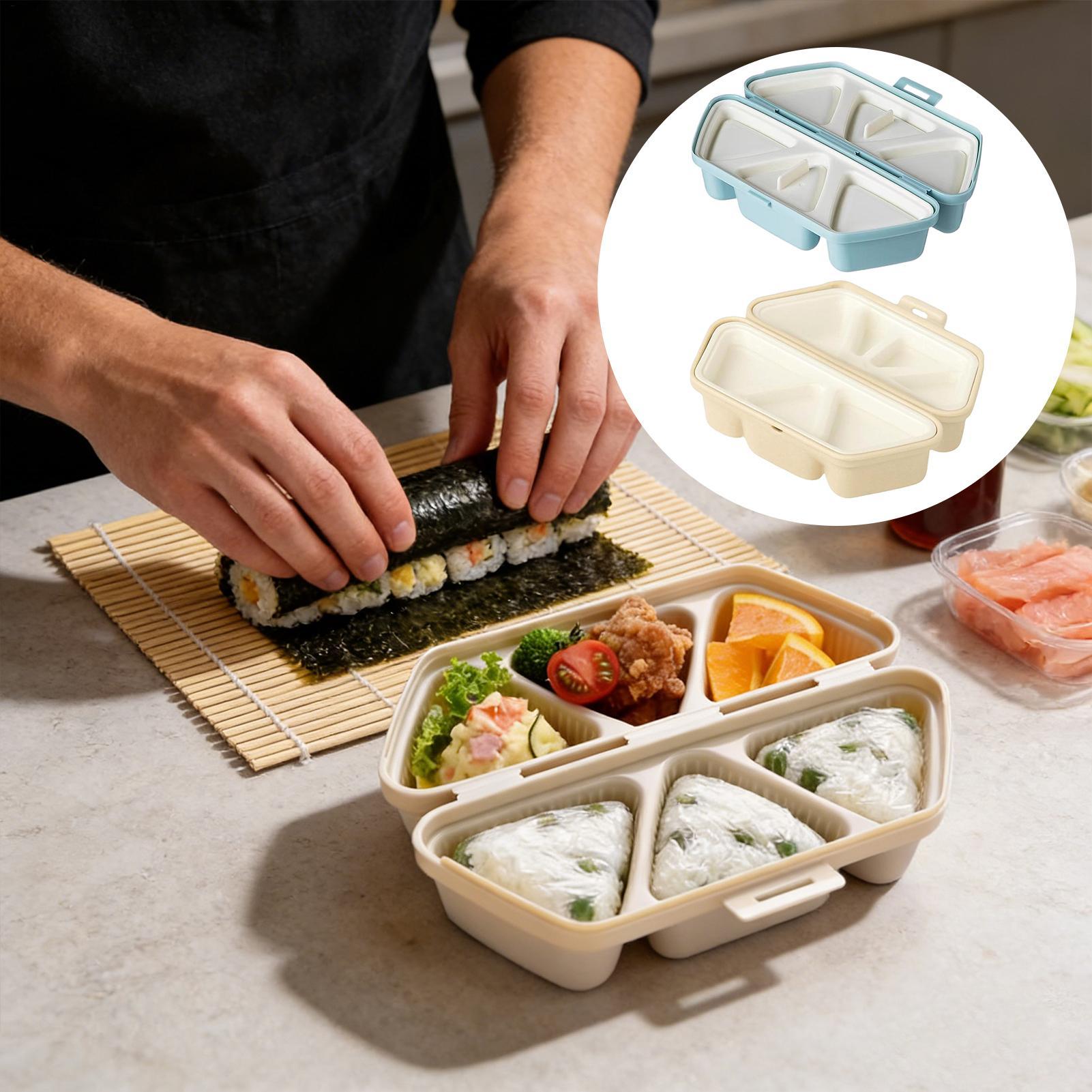 Meal Prep Template - Molde para sushi, 6 cavidades, triângulo,
