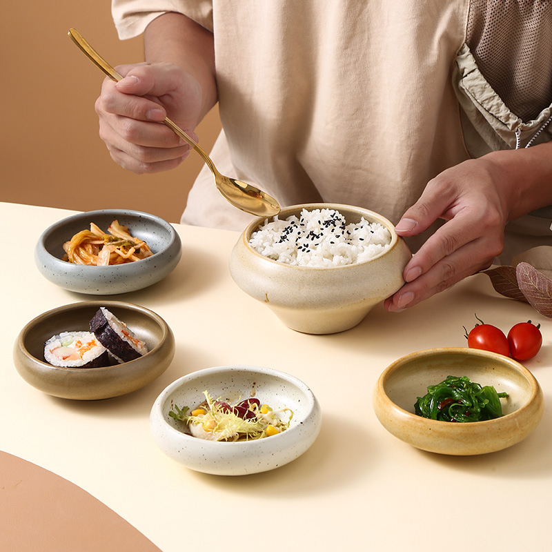 Sauce Dipping Cup - Prato de lanche de cerâmica retrô