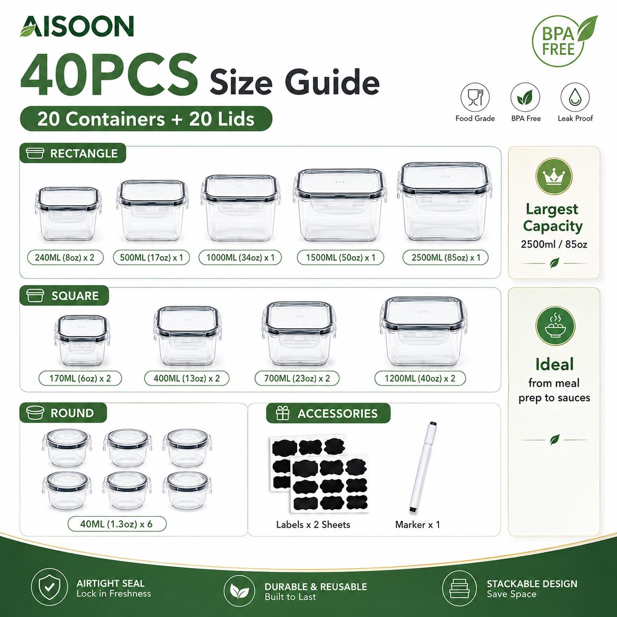 Conjunto de 40 recipientes her - Meal Prep Kitchen avaliação e preço