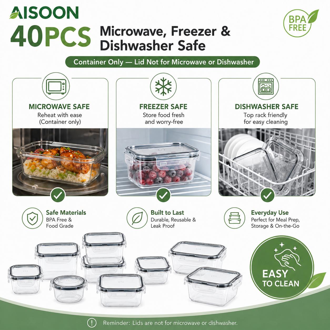 Conjunto de 40 recipientes her - Meal Prep Kitchen avaliação e preço