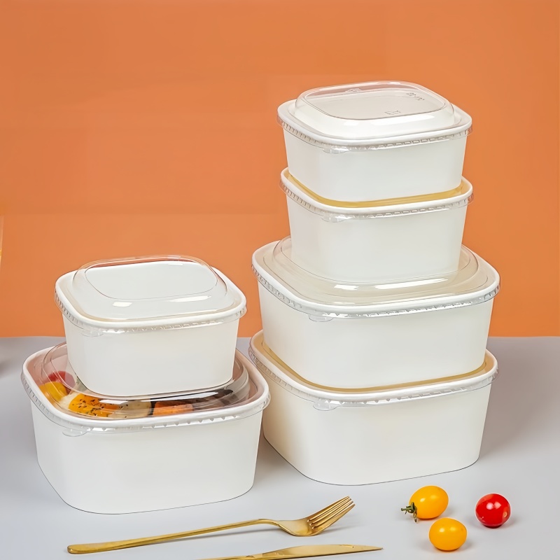 Tigela de papel branca, quadra - Meal Prep Bowl avaliação e preço
