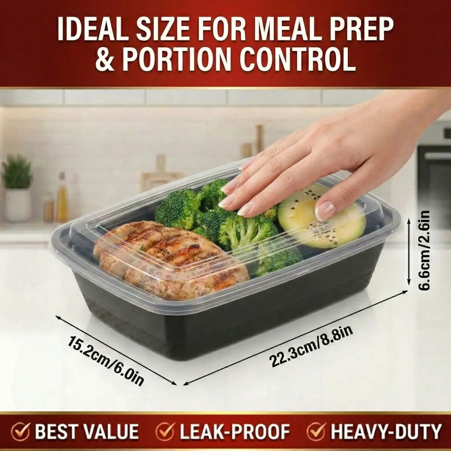 10/100 unidades de recipientes - Meal Prep Kitchen avaliação e preço